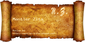 Mentler Zita névjegykártya